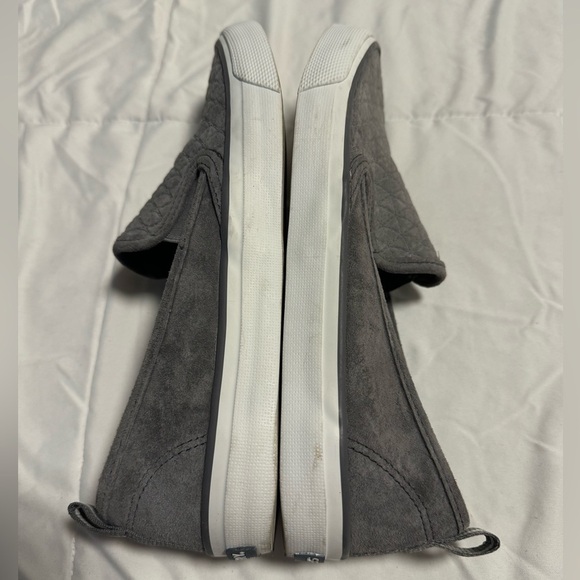 Sperry Top Side Women Seaside Quilted Suede Slip on Sneakers Gray 8 Memory Foam - Picture 5 of 13